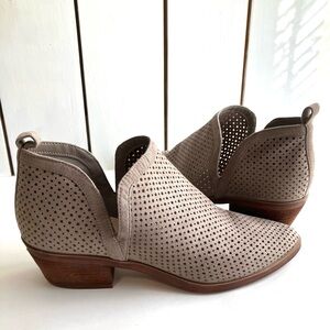 BP. Perry Perforated Bootie Stone Faux Suede